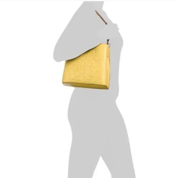 Patricia Nash Yellow Leather Ledra Bucket Purse Bag with Crossbody Strap - Picture 3 of 9